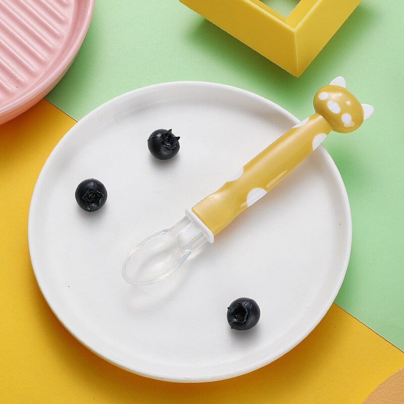 SMGSLIB – cuillère en Silicone sans BPA pour bébé, vaisselle pour enfants, alimentation solide: yellow