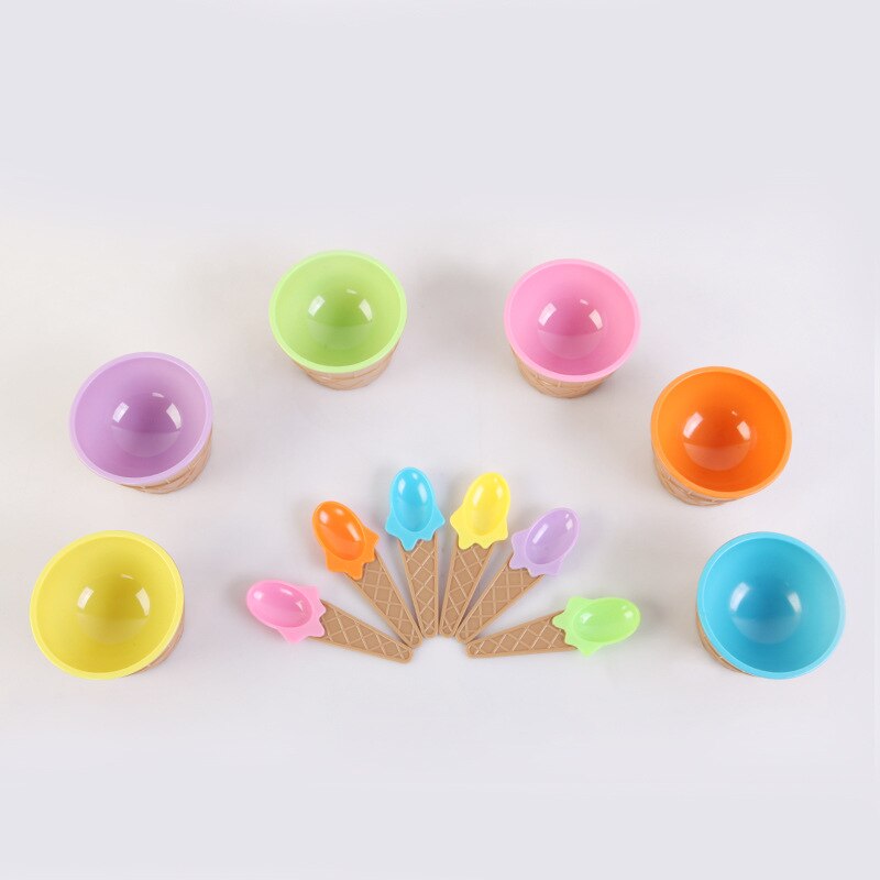 1 Set Ice Cream Bowl Spoon Clear/Fluffy Slime Box Popular Kids Food Play Toys for Children Charms Lizun Clay DIY Kit Accessories