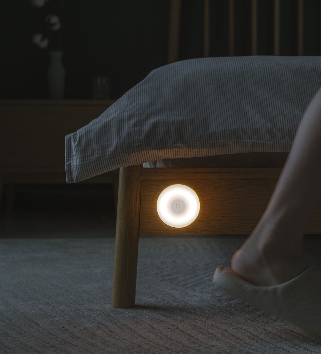 Original Xiaomi Mijia Led luz nocturna de inducción 2 lámpara brillo ajustable Sensor de cuerpo humano inteligente infrarrojo con Base magnética