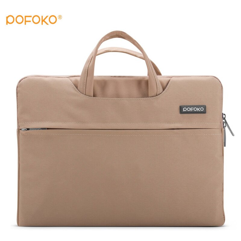 POFOKO brand Nylon waterproof Laptop Tablet Sleeve Carry Case Cover Bag Pouch For Apple Ipad Pro 12.9" inch: Beige