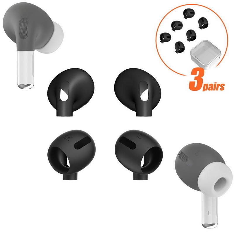 TENNMAK Non Slip Silicone Ear Cover Eartips Compatible with AirPods Pro Eartips Skin Cover Case (fit in the case)