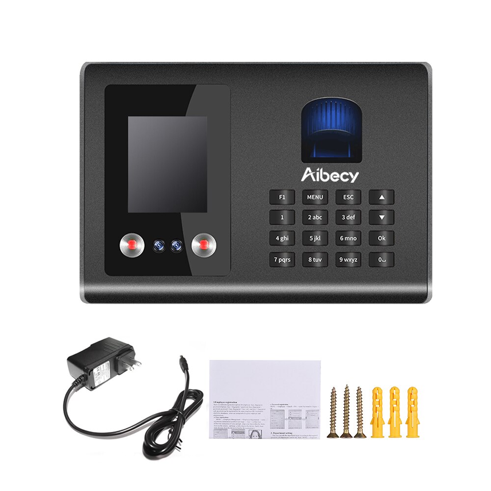 Aibecy Intelligente Aanwezigheid Machine Gezicht Vingerafdruk Wachtwoord Erkenning Mix Biometrische Time Clock Voor Office Factory School: US Plug