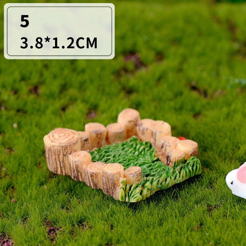 Miniatyrlandskap antik harts scen dekoration sjö fyr vattenbrunn damm bro vatten glas älva trädgårdstillbehör