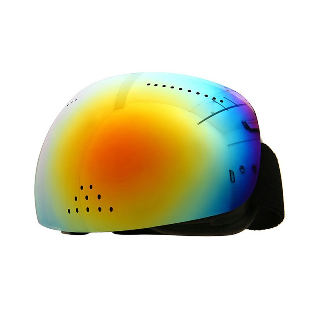 Ski Goggles Large Spherical Surface Full Face Nose Shield Snow Goggles Double Anti-fog Ski Durable Goggles: red