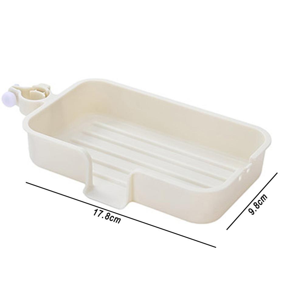 Stainless Steel Faucet Drain Hanging Rack faucet shelf sponge dish cloth finishing rack Bathroom Kitchen Sponge Organizer: White D