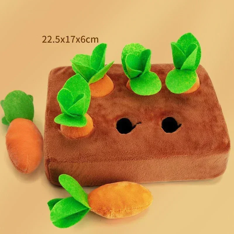 Jouets en peluche innovants pour animaux de compagnie, jouets interactifs pour chiens, polymères de carotte, champ végétal, radis nervuré: Chocolat