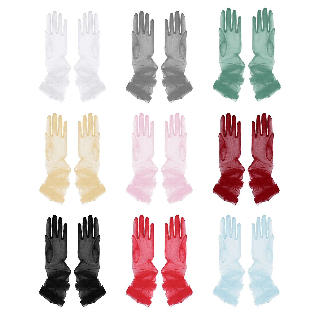 Hochzeit Frauen Braut Handschuhe transparent Tüll Volle Finger Lange Handschuhe Handschuhe Braut Handschuhe Für Abendkleid Party Zubehör