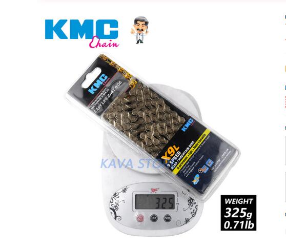 KMC-cadena para bicicleta de montaña o carretera, accesorio para bici en caja, X8, X9, X10, X11, X12, HV408, Z8.3, X8PL, Z9, X9L, X11EL, 116L/118L/126 eslabones: X9L GOLD