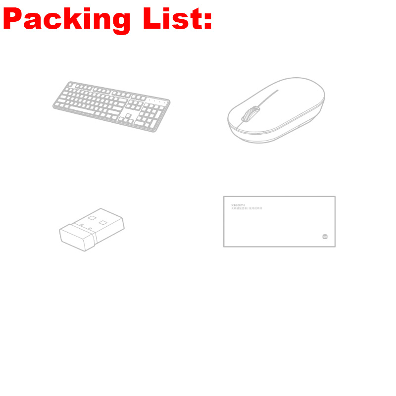 Original Xiaomi Wireless Tastatur & Maus Set 2 2,4 Tasten Tastatur GHz USB-Empfänger Maus für PC Windows 10