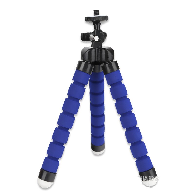 Tripod for Phone Flexible Sponge Octopus Mini Tripod for IPhone Mini Camera Tripod Phone Holder Clip Stand: Blue