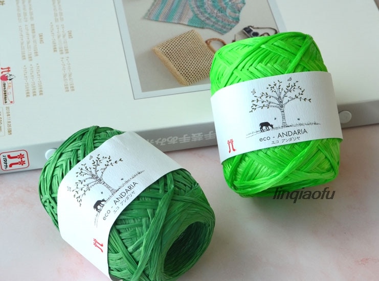 Japansk naturfiber raffia hatpose og papirtråd