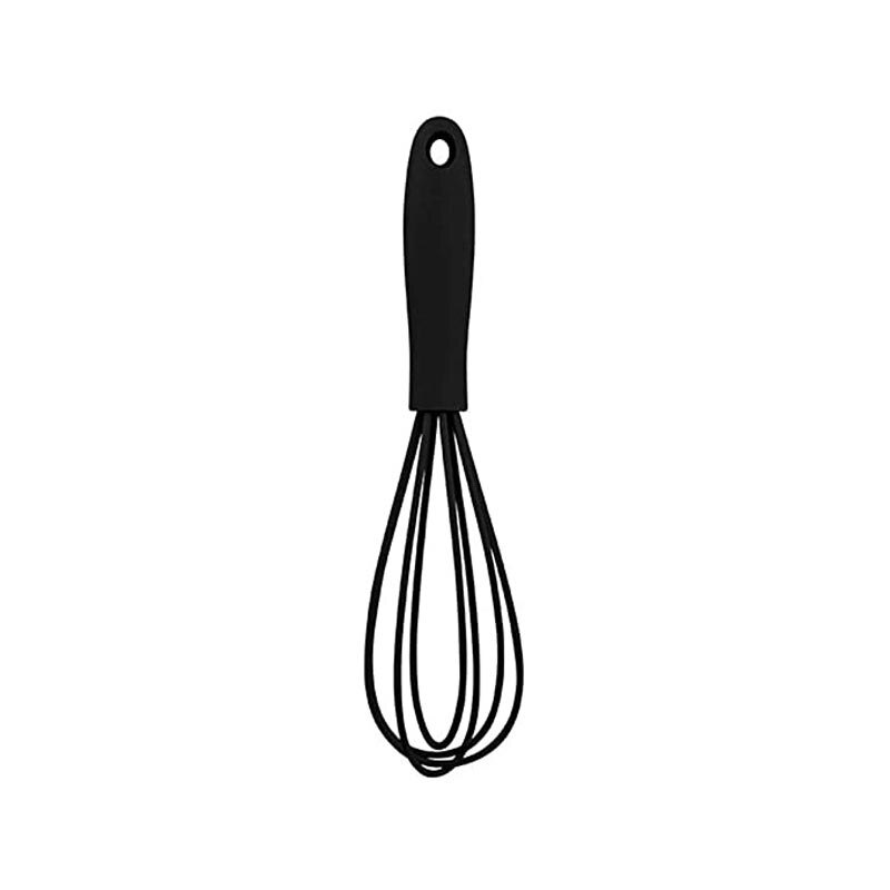 Kitchen Silicone Whisk Egg Beater 17cm Egg Mixer Kitchen Utensil Egg Tools Cooking Foamer Wisk Cook Blender: Black