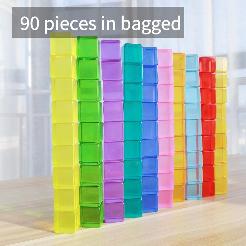 Acryliic Rainbow Blocks Cubes Gem Blocks Toys For Kids Transmission Cubes Stacking Early Educational Toys For Children