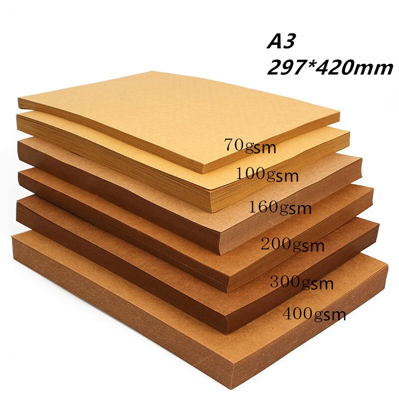 70-200 gsm 20 stk.  a3 brunt kraftpapir diy håndlavet kort, der laver håndværkspapir diy tykt pap pap
