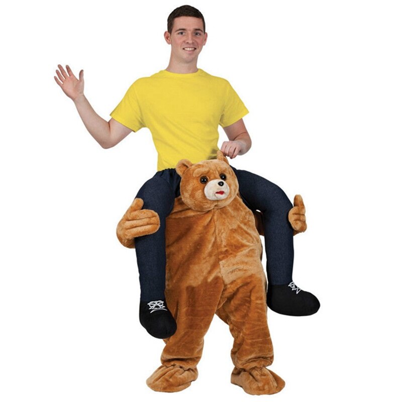 Funny Santa Claus Costume Ride on Me Animal Pants Carry Back Fancy Up Party Costume Christmas Festival Clothes: Teddy bear