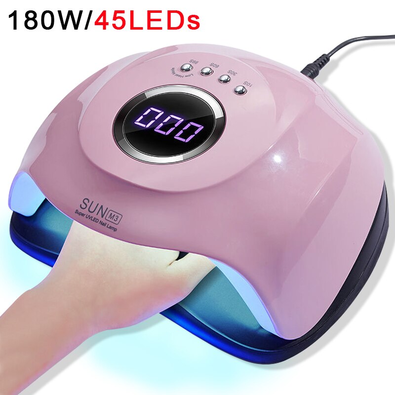 SUNC4 Plus-Lámpara LED para secado de uñas, 256/72W, 57/36 LED, UV, para esmalte de Gel, temporizador de 10/30/60/99S, herramienta de manicura con Sensor automático: SUN M3