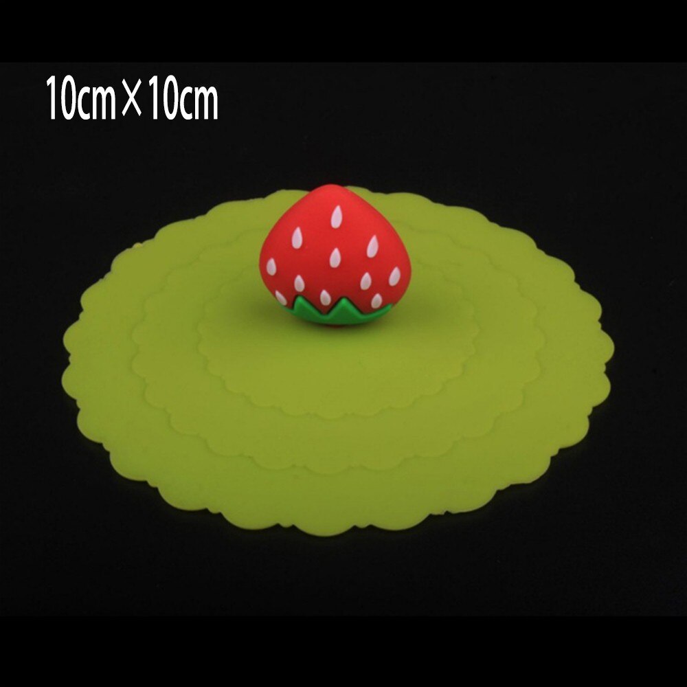 1Pc Silicone Anti-Stofafzuiging Mok Cup Cover Cartoon Fruit Thee Koffie Deksel Cap Verjaardagsfeestje Keuken eetkamer Decoratie: 2