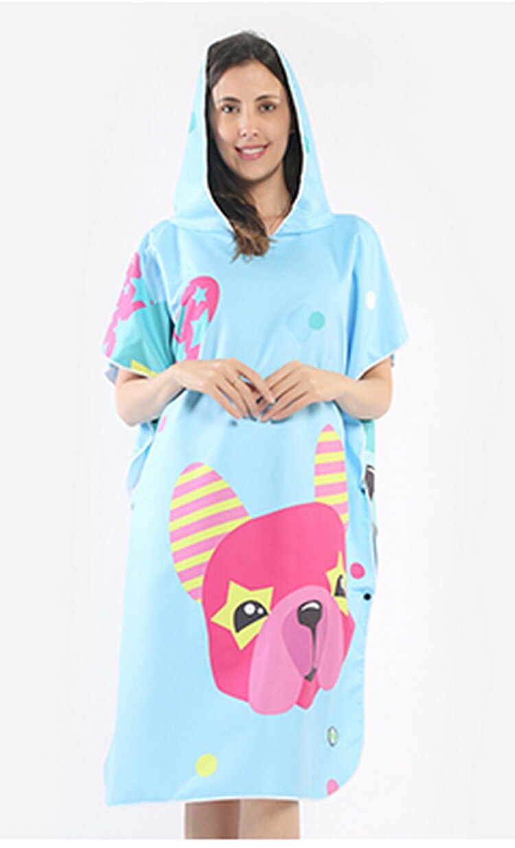 Szybkoschnący szlafrok kąpielowy, ręcznik plażowy z kapturem, ręcznik plażowy dla dorosłych, ponczo, ręczniki damskie, męskie, peleryna robić pływania: 14