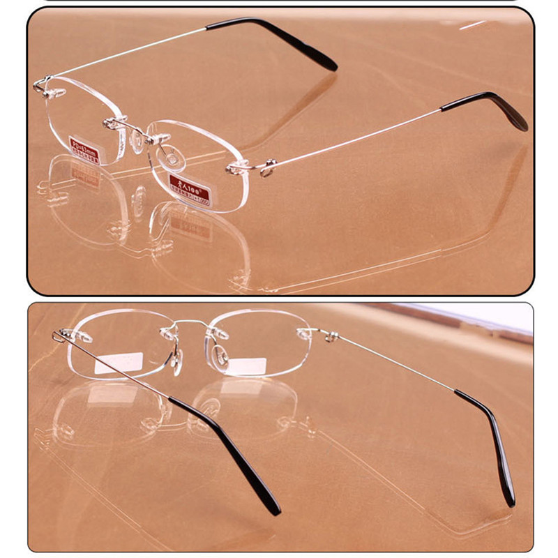 Iboode unisex læsebriller mærke kantfri presbyopi briller til kvinder mænd harpiks klar linser læsebriller  +1.0 ~ 4.0