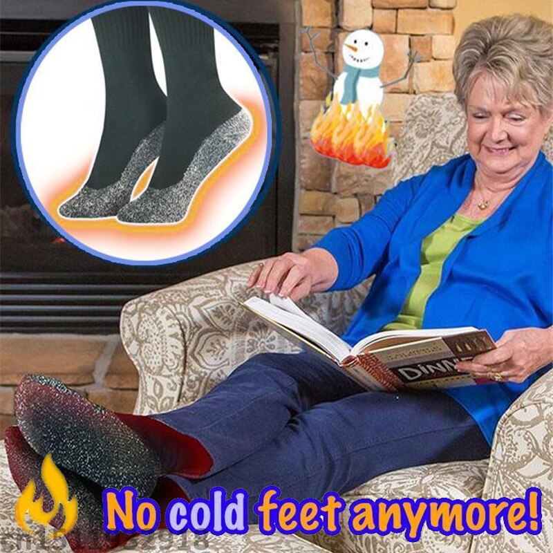 1 par vinteraluminerede isoleringsfibre varmestrømper holder fødderne varme og tørre mænd og kvinder aluminiumsfibersok jul