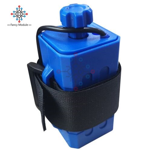 4x18650 pour vélo lumière indicateur LED Lithium batterie boîtier phare cyclisme sécurité étanche batterie Pack chargeur boîte: Bleu