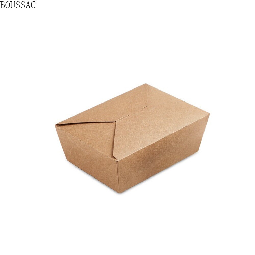 disposable kraft paper lunch box takeaway packaging box fried chicken pizza food fruit packaging