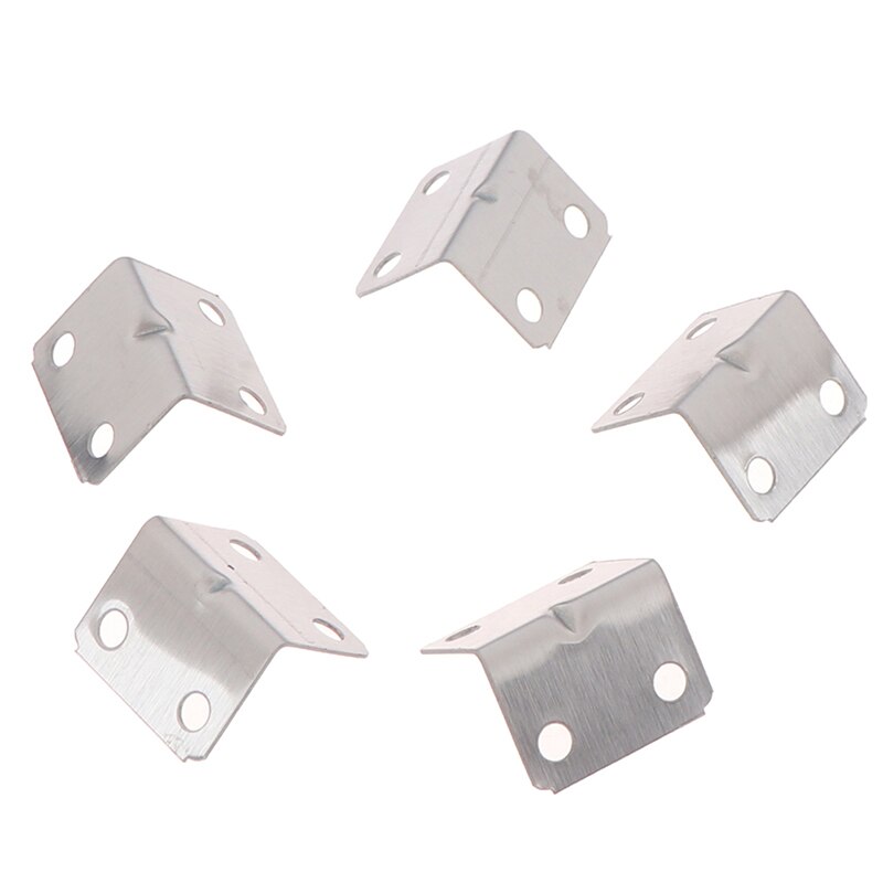 10Pcs/set Stainless Steel Corner Bracket Connectors Code Right Angle Support Furniture Fixing Reinforced Hardware L Shape