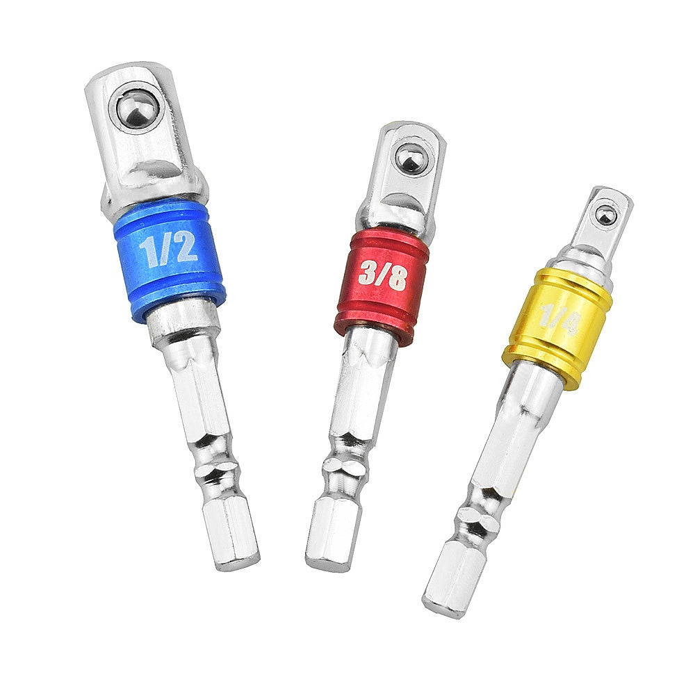 3 PCS Auto Reparatie Tool Wrench Socket Adapter Adapter Boor Ratchet Power Tool Voor Auto Fiets Motorfiets