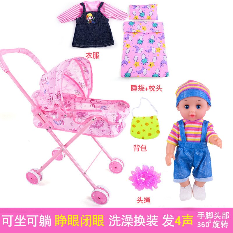 4 In 1 Bambino Mobili Bambino Set Giocattolo Bambola Altalena Culla Seggiolone Passeggino 4 In 1 Contenitore di Regalo Accessori Casa Delle Bambole giochi Di Imitazione Giocattolo Set: C2