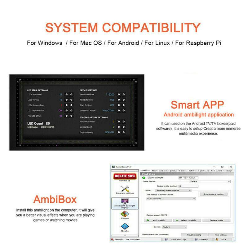 1pc 1/2/3/4/5m 60LEDs LED Strip Lights DIY Ambient TV USB WS2812B LED Strip Backlight Belt Computer Display Fantasy Decor Light