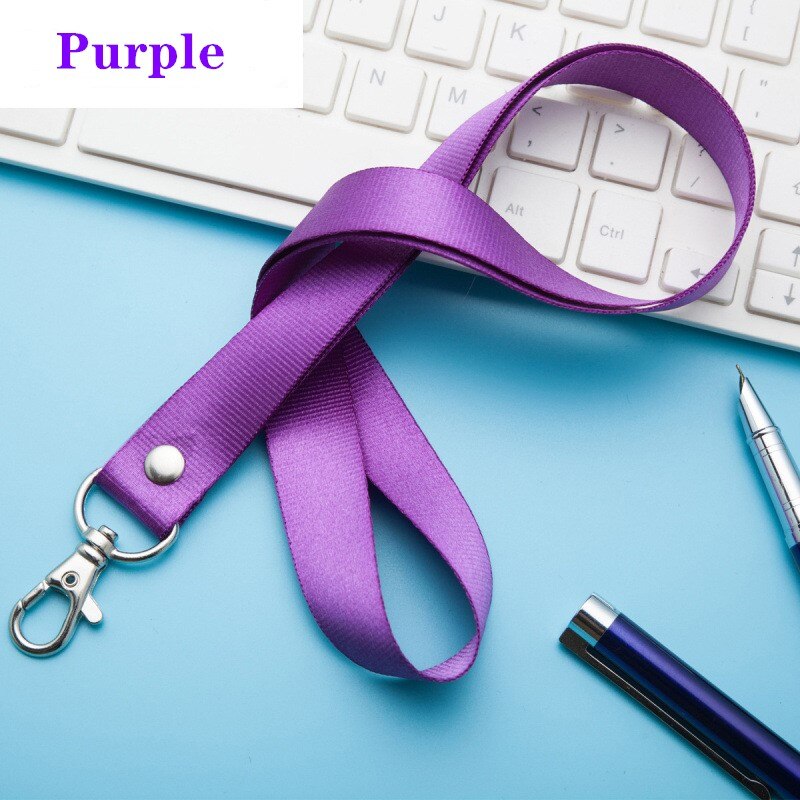 Handy Riemen Metall Clip Hängen Hals Seil Lanyard Para Llaves für IPhone Kamera USB Halter ID Pass Karte Name abzeichen Halter: Purple