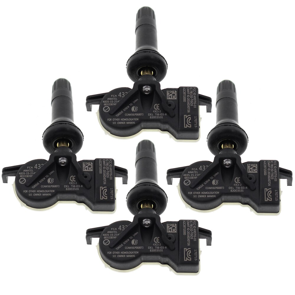 4Pcs Oem 68252493AB 68105280AF Tpms 433hmz Bandenspanning Sensoren Voor Jeep Renegade Grand Cherokee: 4PCS