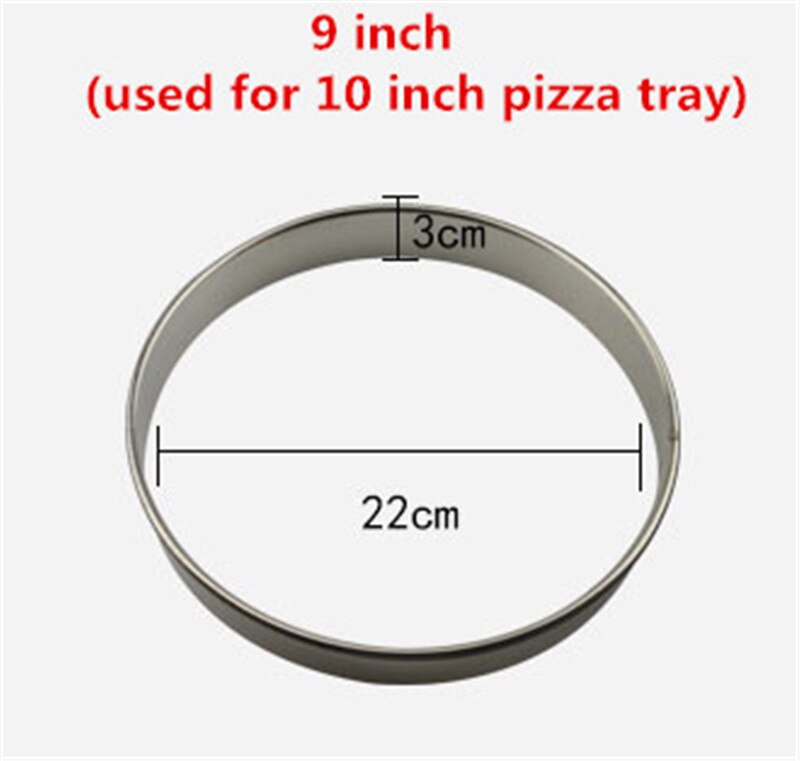 304 Stainless Steel Pizza round Rings for add Sauce Baking pan Ring Pizza Fruit Pie Circle DIY Dessert Decoration Ring tool: 9inch