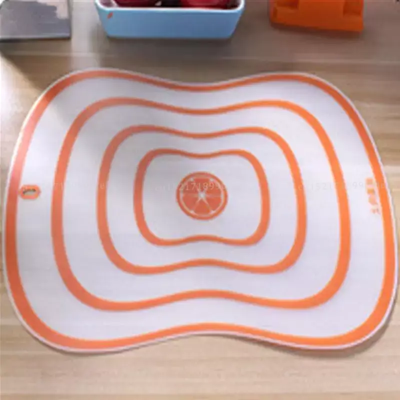 Flexible Transparent Cutting Board for Kitchen, PP Classification Chopping Board, Vegetable Meat Cutting Board, Kitchen Accessor: 350x250x15mm / Orange