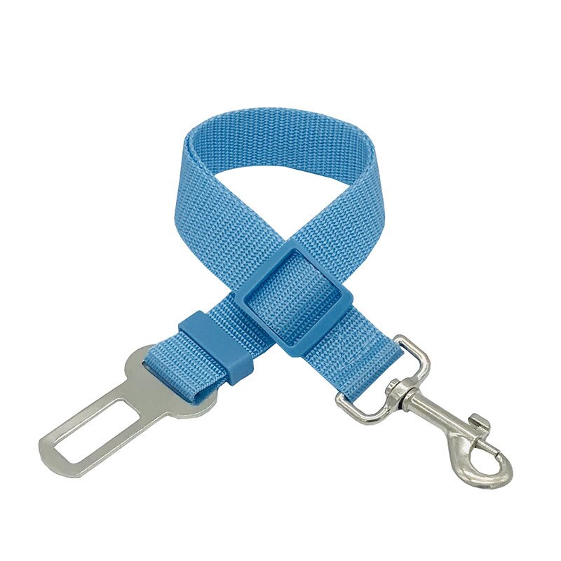 Arnés de seguridad ajustable para coche, correa de viaje con Clip, cinturón de seguridad, productos para perros y gatos, Correa Universal: Azul cielo
