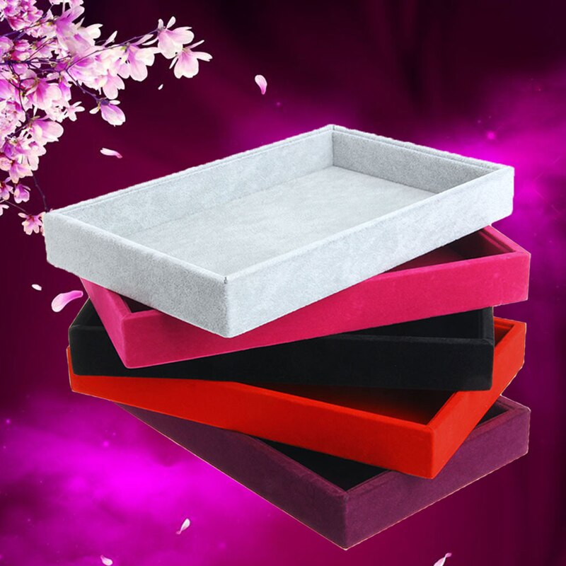 Bandejas de joyería apilables de 5 colores, insertos de terciopelo, bandeja de exhibición de joyería, estuche de soporte, organizador de almacenamiento de decoración de Boutique