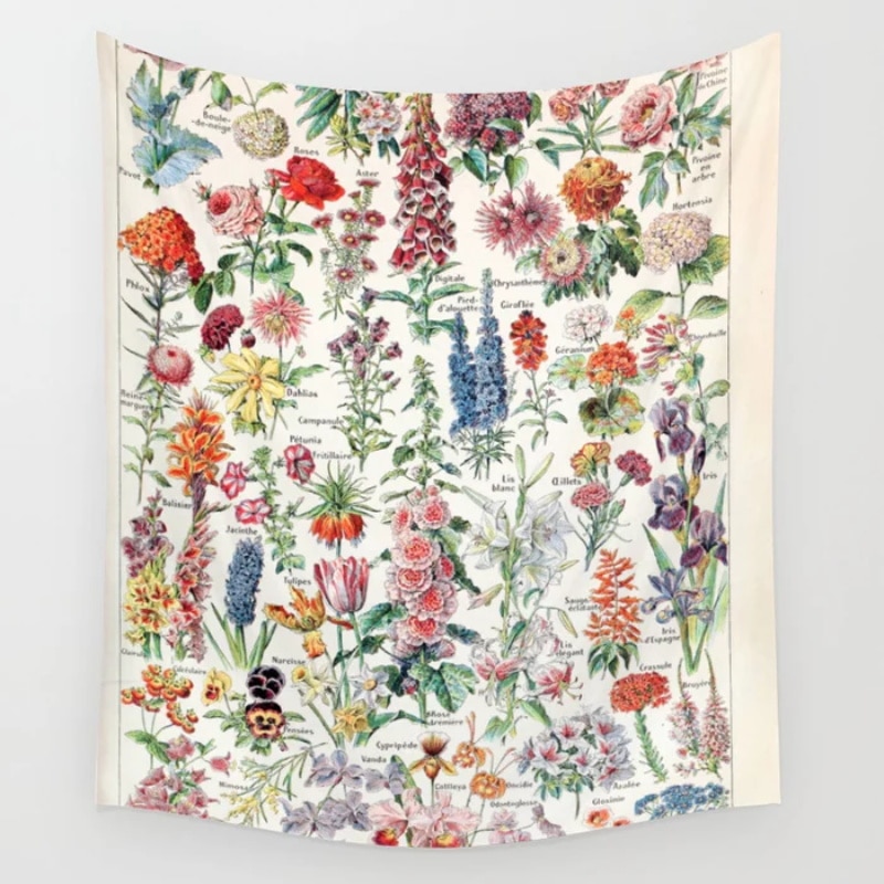 Adolphe millot fleurs pour tous fransk vintage plakat gobelin væghængende gardiner sengetæppe gardin tæppe ark håndklæde