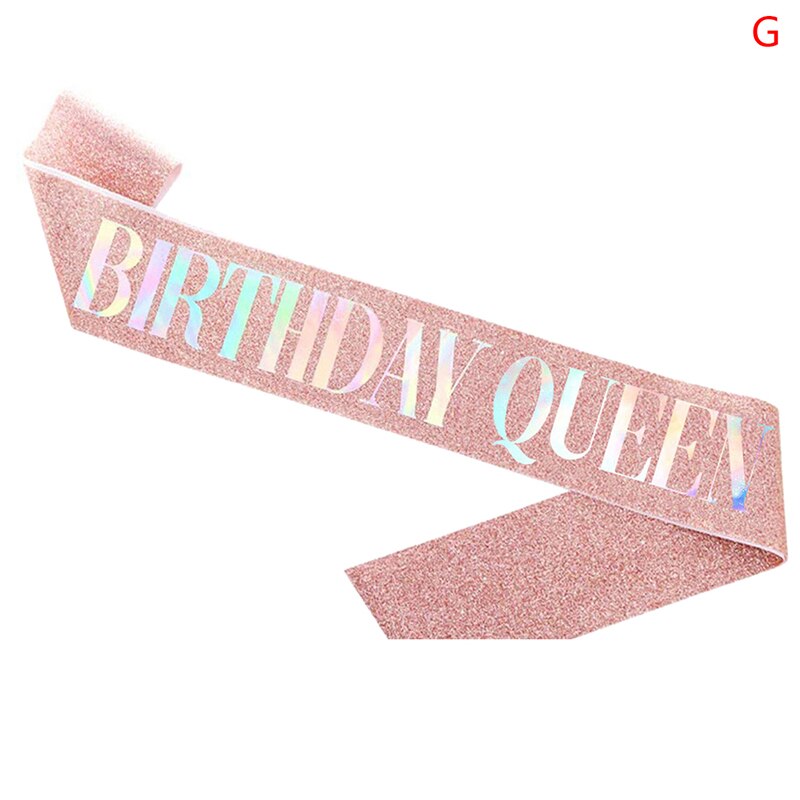 Ceinture en Satin pour anniversaire de 21 ans, fournitures de fête pour reine et fille, décoration d'anniversaire: G
