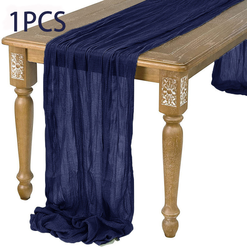 90 x 400cm halvtransparent gasbinda bordslöpare matsal vintage bröllop brud jul banketter fest valv tårtdekoration: 30*220cm / Ljusgrön