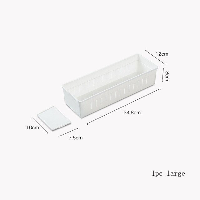 Cajones de almacenamiento de cubiertos de plástico organizador de cocina para el hogar, cajón de almacenamiento de herramientas, cosméticos, armario organizador para cajón de almacenamiento de cocina: 1 Large