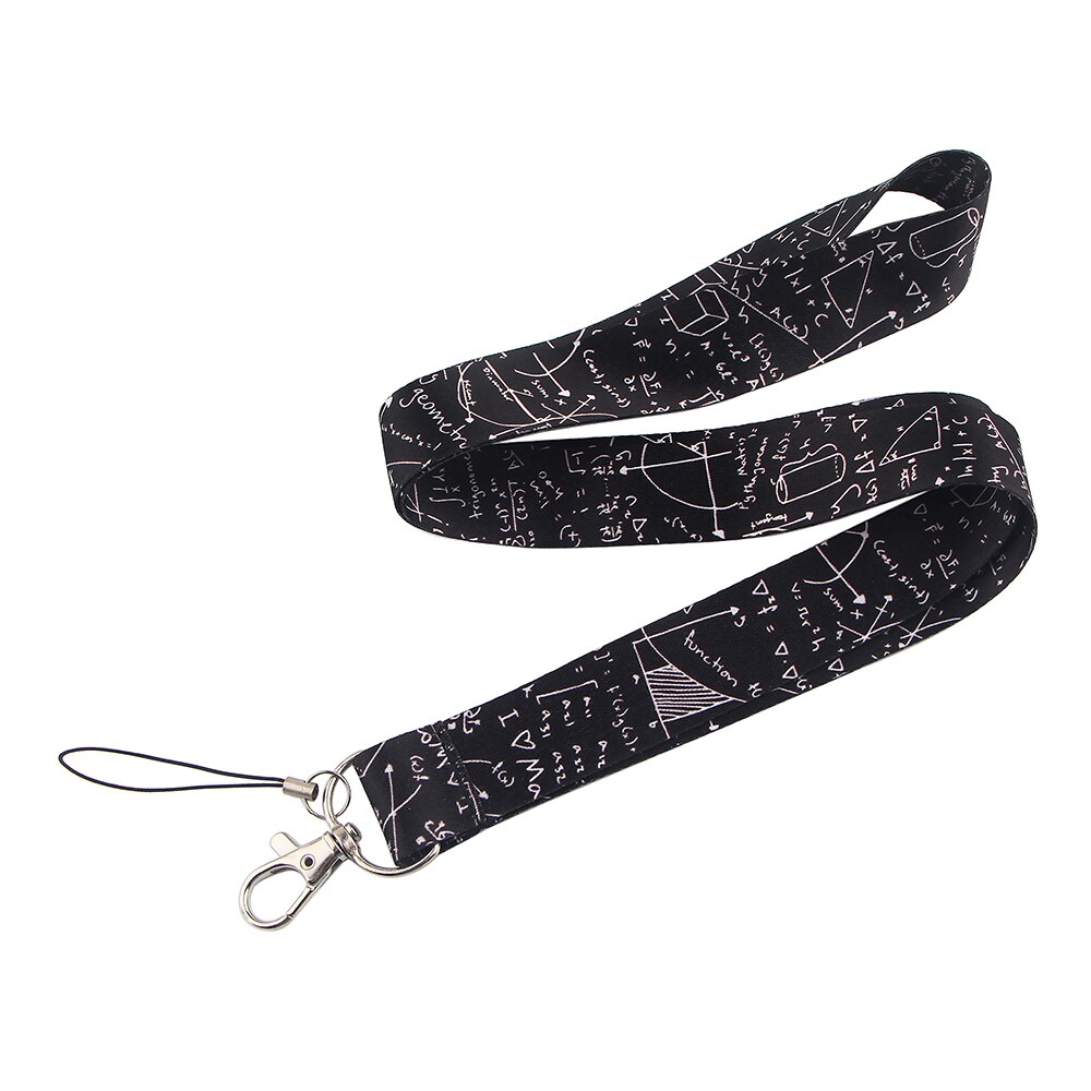 CB289 Geometrische Functie Wetenschap Lanyards Sleutelhanger Houder Identiteitskaart Paspoort Opknoping Touw Lariat Lanyard Sleutelhanger Math Lover: 2