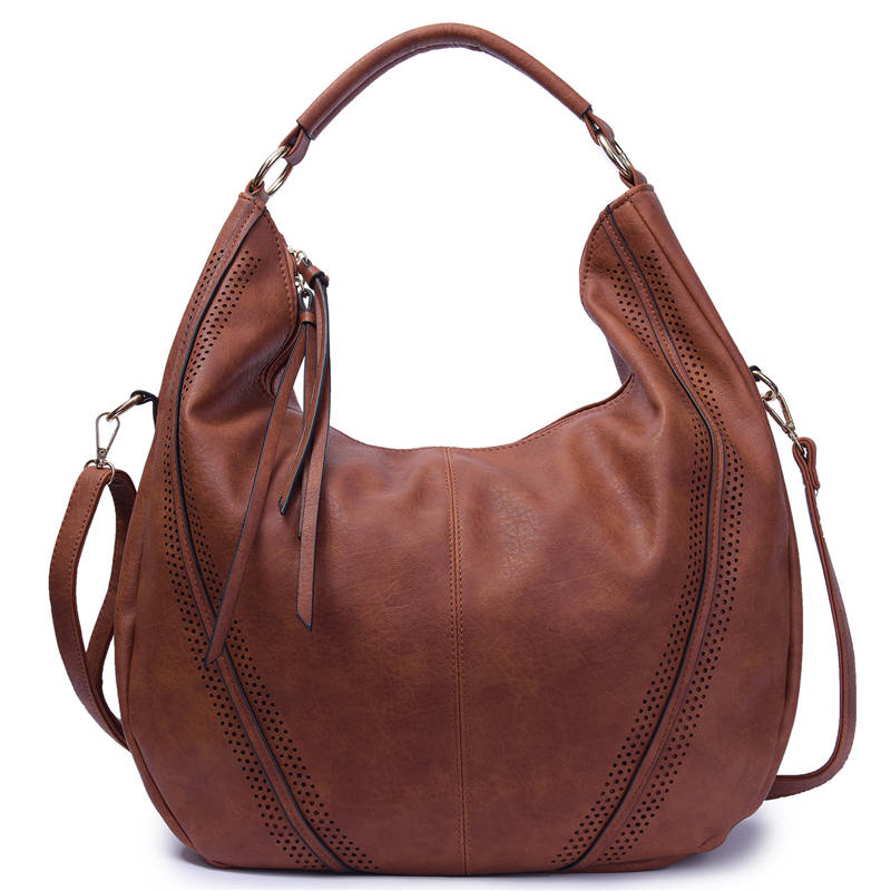 SGARR Mode Womnen PU Lederen Handtassen Grote Capaciteit Dames Schoudertas Toevallige Vintage Vrouwelijke Hobos Tassen: brown