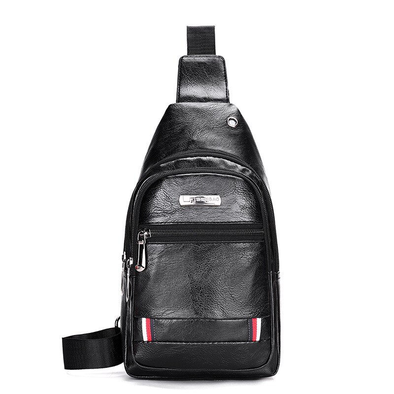 waterproof Male Chest bag Leather Crossbody Bags High Capacity Chest Bag Travel Shoulder Pack For Men Bolsos: Style C-1