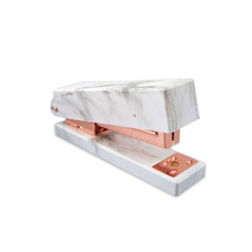 Grapadora de Metal de mármol para libros, papelería de oro rosa, 24/6 26/6 Manual Normal, grapadora estándar para el hogar y la Oficina, suministros de encuadernación: Rose gold