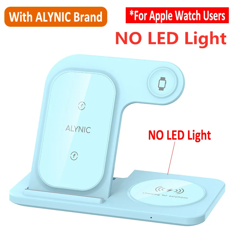 Soporte de cargador inalámbrico plegable 3 en 1 para iPhone 15 14 13 12 Pro Max Plus IWatch AirPods 3/2 soporte de base de estación de carga rápida: Rosa