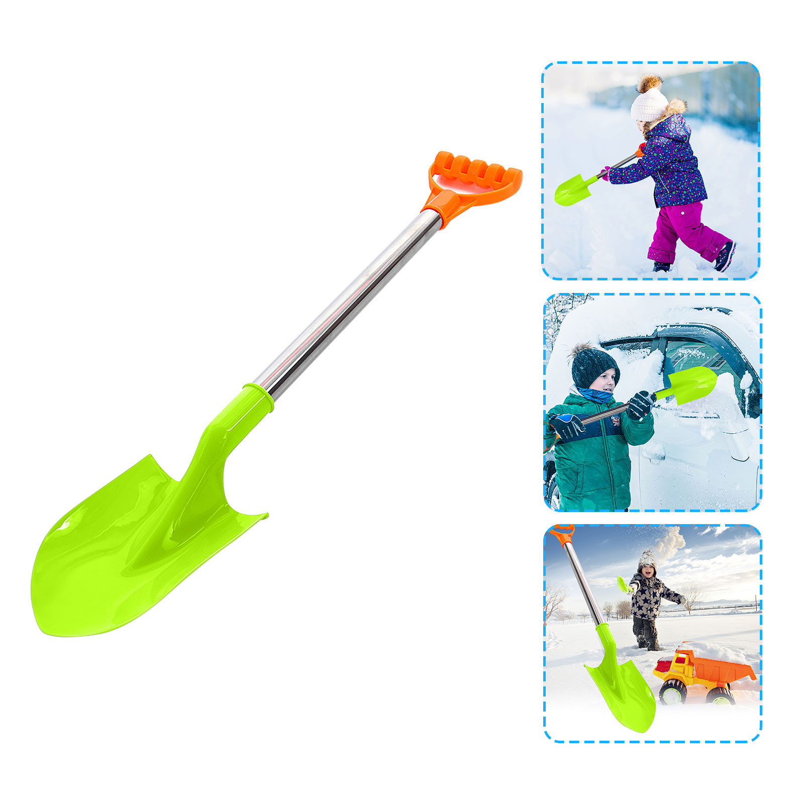 Children&#39;s Snow Shovel Children&#39;s Beach Shovel With Stainless Steel Handle Playing Snow Shovels Boys Girls Play House Toys: YE