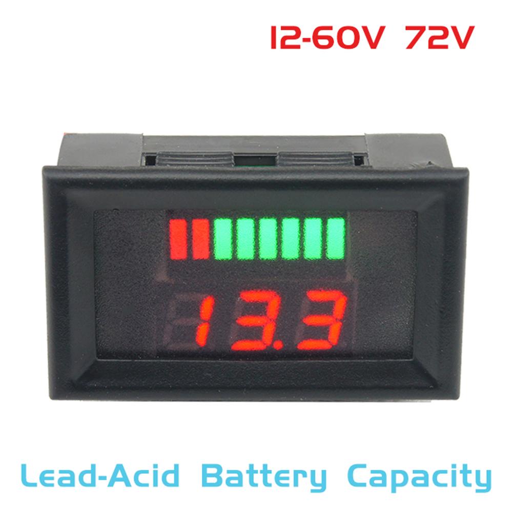DC72V Digital Lead Acid Battery Capacity Indicator LED Display Digital Voltmeter Volt Meter Gauge Battery Measuring Tester Tool