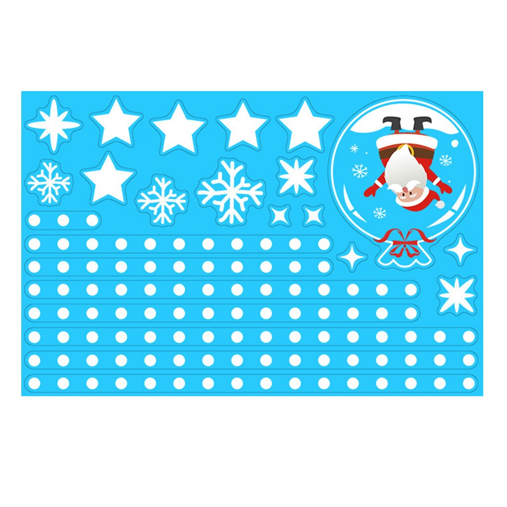 Christmas Print Wall Stickers Double-sided Static Window Glass Stickers Kerst Decoratie Christmas Decorations For Window Wall: G