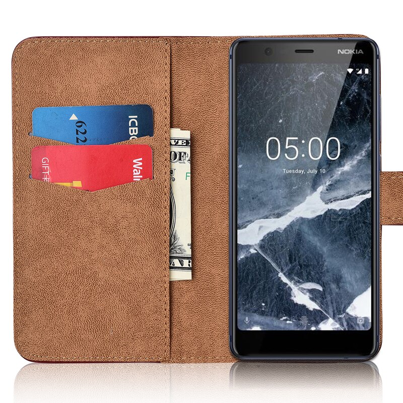 Cover For On NOKIA 5 Classic Wallet Leather Case For NOKIA5 Coque NOKIA 5 Kickstand Case With Card Pocket