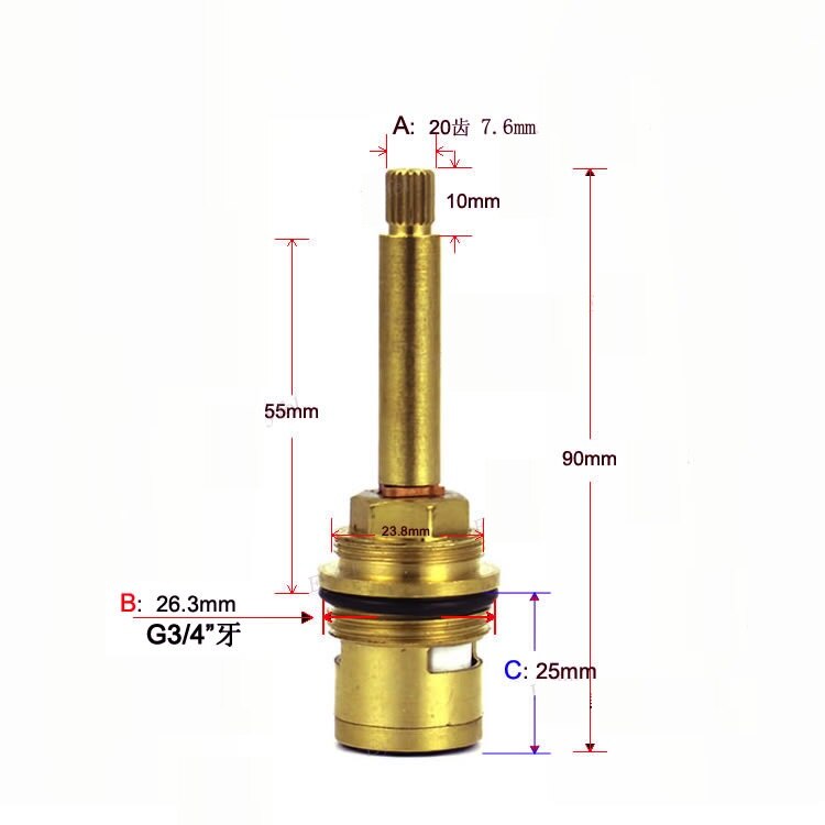 MTTUZK Alle-kupfer G3/4 &quot;zahn PPR schnell-öffnung ventil Ader kupfer ventil Ader PPR wasser rohr armaturen G3/4 zoll verdeckte Spule: 90mm Höhe